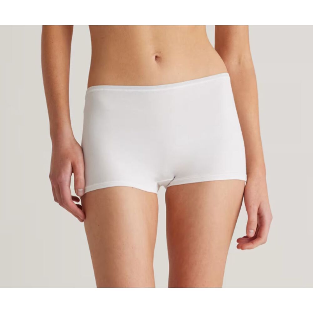 Quince 2-Pack Organic Cotton Boyshort Underwear White XS NWOT
